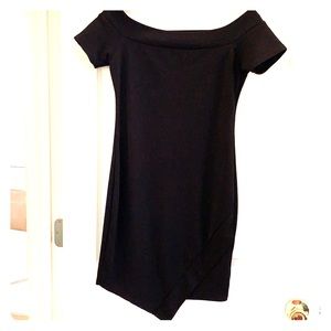 Black scoop neck cocktail dress